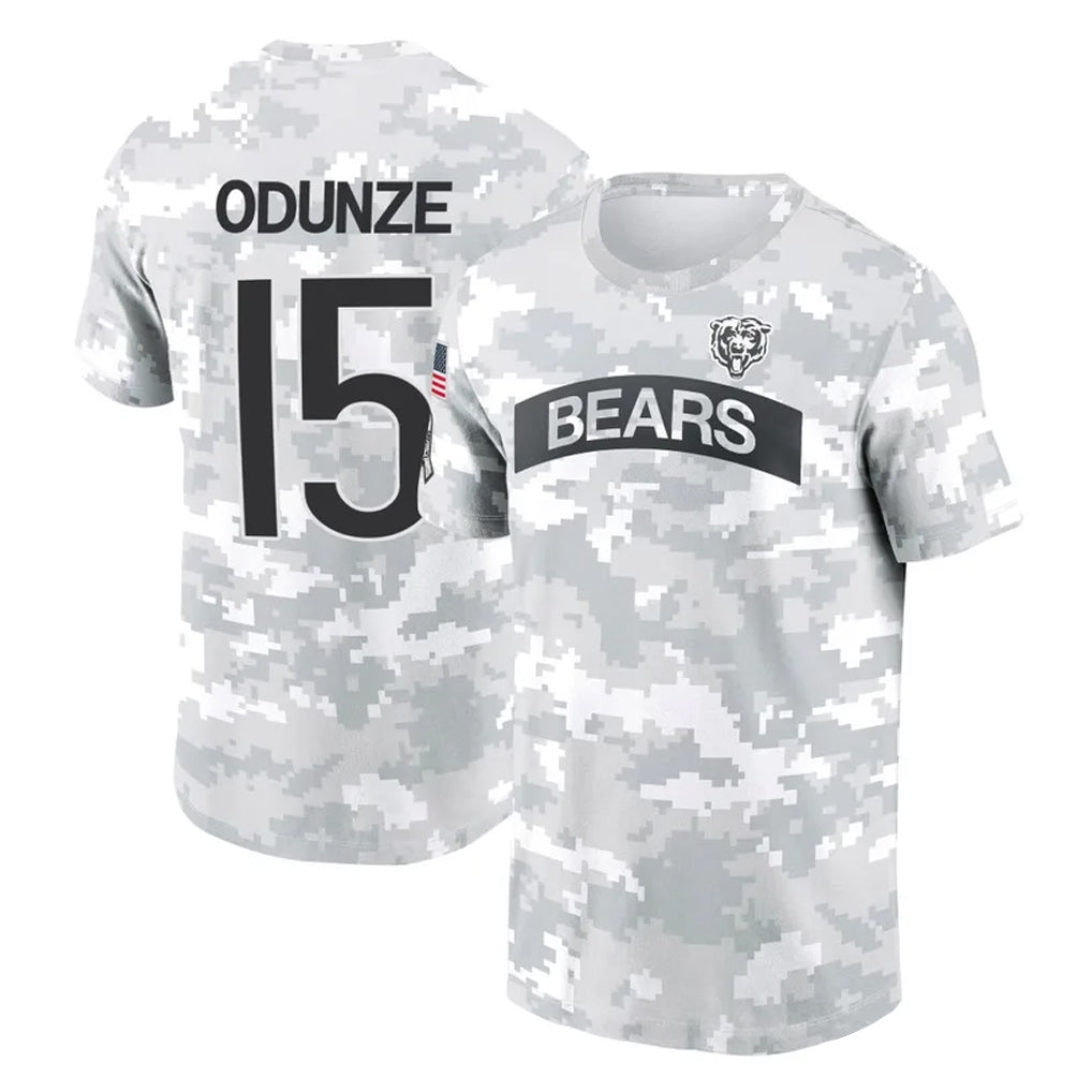 Odoa C.Bears #15 Rome Odunze Player Arctic Camo Salute to Service Performance T-Shirt Limited Stitched Jerseys