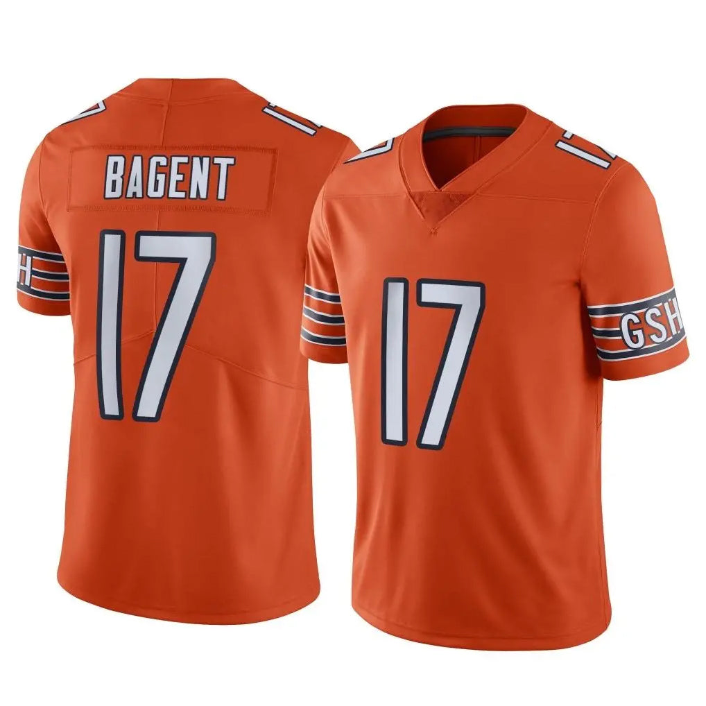 Odoa C.Bears #17 Tyson Bagent Player Orange Alternate Vapor Limited Home Game Stitched Jerseys
