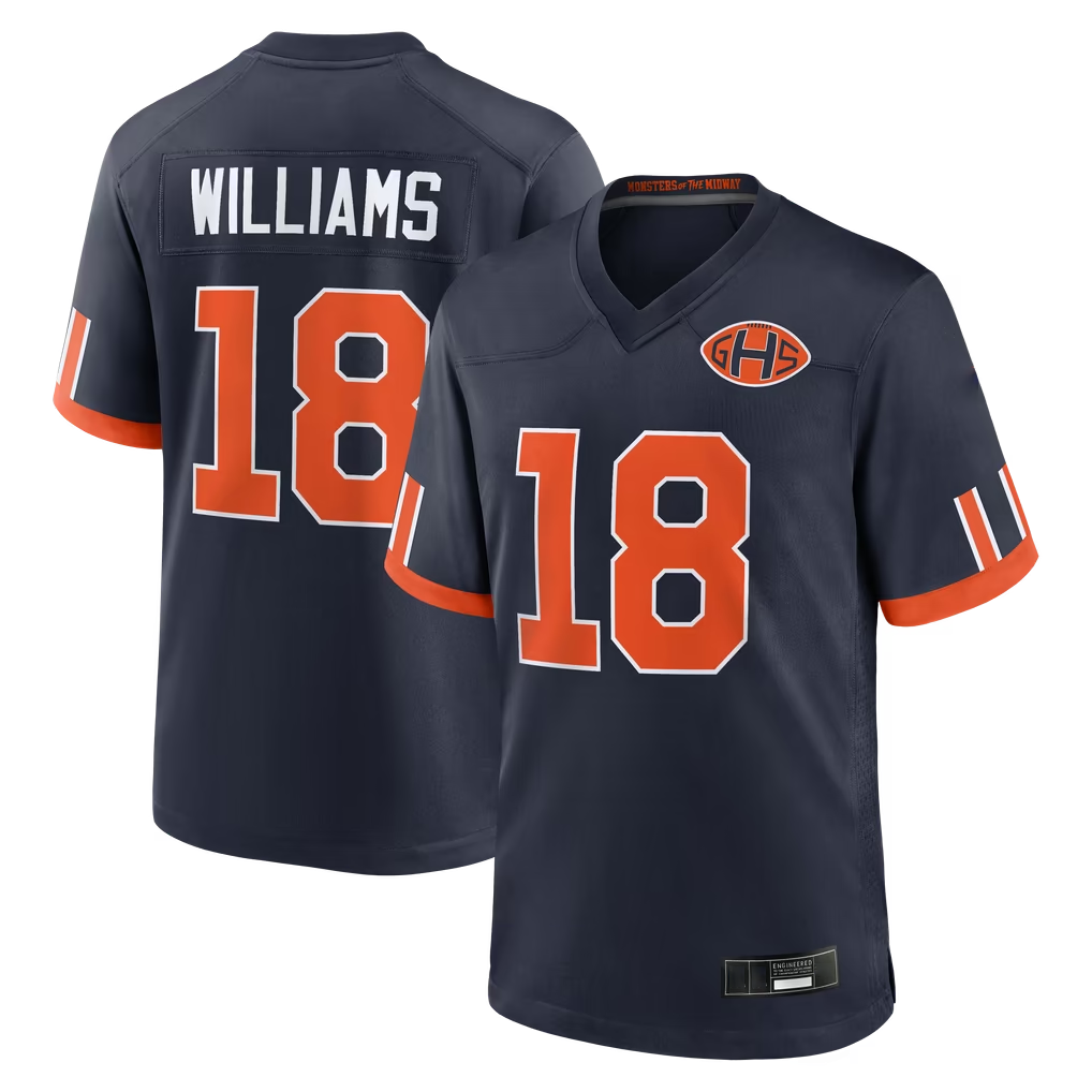 Odoa C.Bears #18 Caleb Williams Navy 2026 Rivalries Collection Game Stitched Jerseys