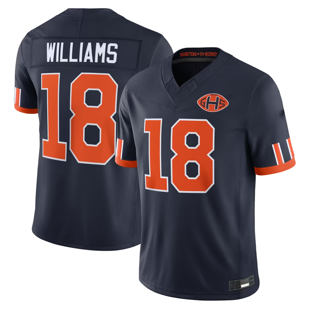 Odoa C.Bears #18 Caleb Williams Navy 2026 Rivalries Collection Limited Stitched Jerseys