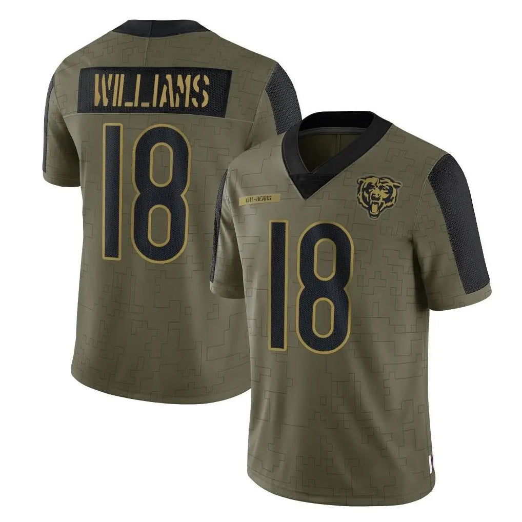 Odoa C.Bears #18 Caleb Williams Player Olive Salute to Service Limited Stitched Jerseys