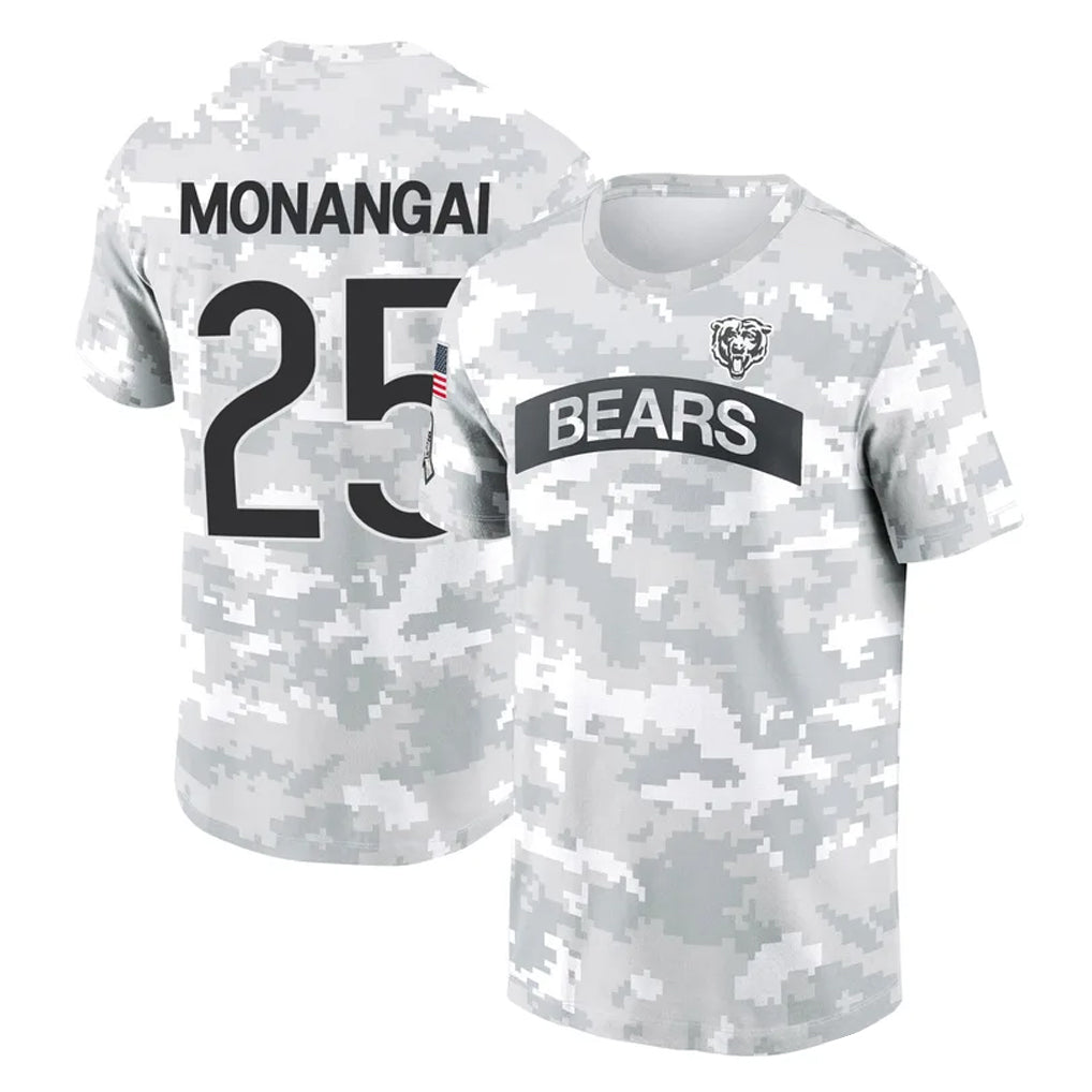 Odoa C.Bears #25 Kyle Monangai Player Arctic Camo Salute to Service Performance T-Shirt Limited Stitched Jerseys