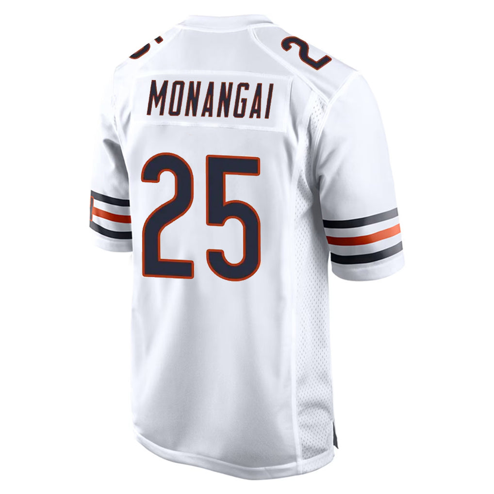 Odoa C.Bears #25 Kyle Monangai Player White Home Game Stitched Jerseys