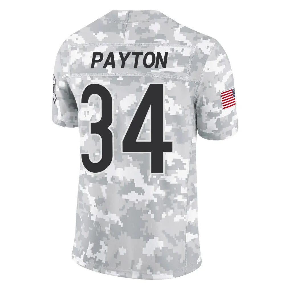 Odoa C.Bears #34 Walter Payton Player Arctic Camo Salute to Service Limited Stitched Jerseys