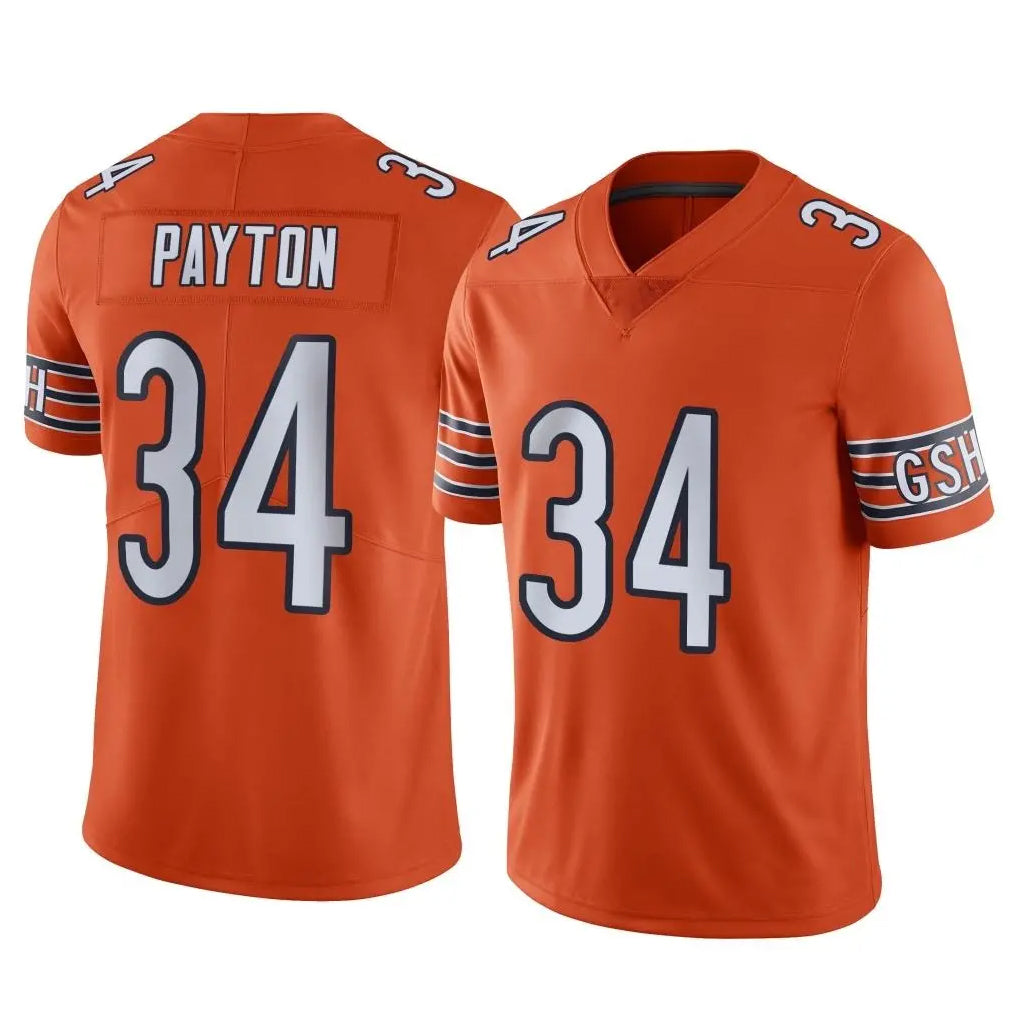 Odoa C.Bears #34 Walter Payton Player Orange Alternate Vapor Limited Home Game Stitched Jerseys