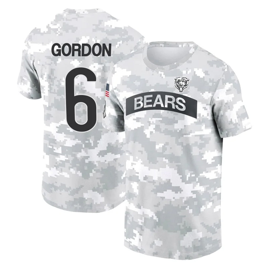 Odoa C.Bears #6 Kyler Gordon Player Arctic Camo Salute to Service Performance T-Shirt Limited Stitched Jerseys