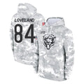 Odoa C.Bears #84 Colston Loveland Player Arctic Camo Salute to Service Pullover Hoodies Limited Stitched Jerseys