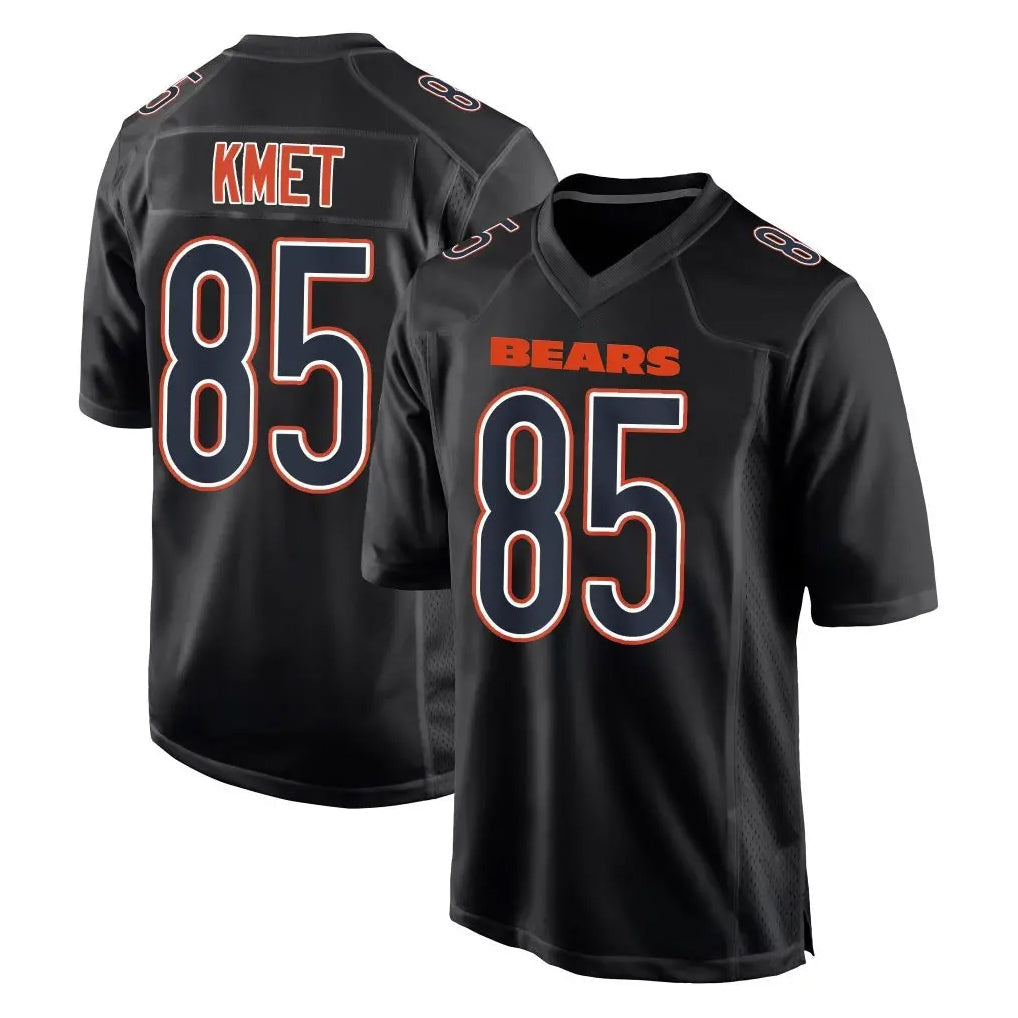 Odoa C.Bears #85 Cole Kmet Player Carbon Black Fashion Game Stitched Jerseys