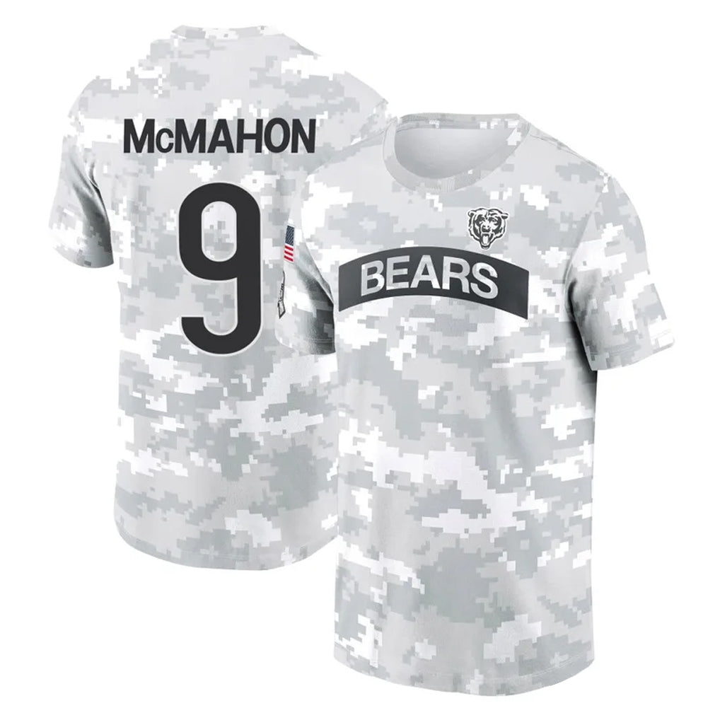Odoa C.Bears #9 Jim McMahon Player Arctic Camo Salute to Service Performance T-Shirt Limited Stitched Jerseys