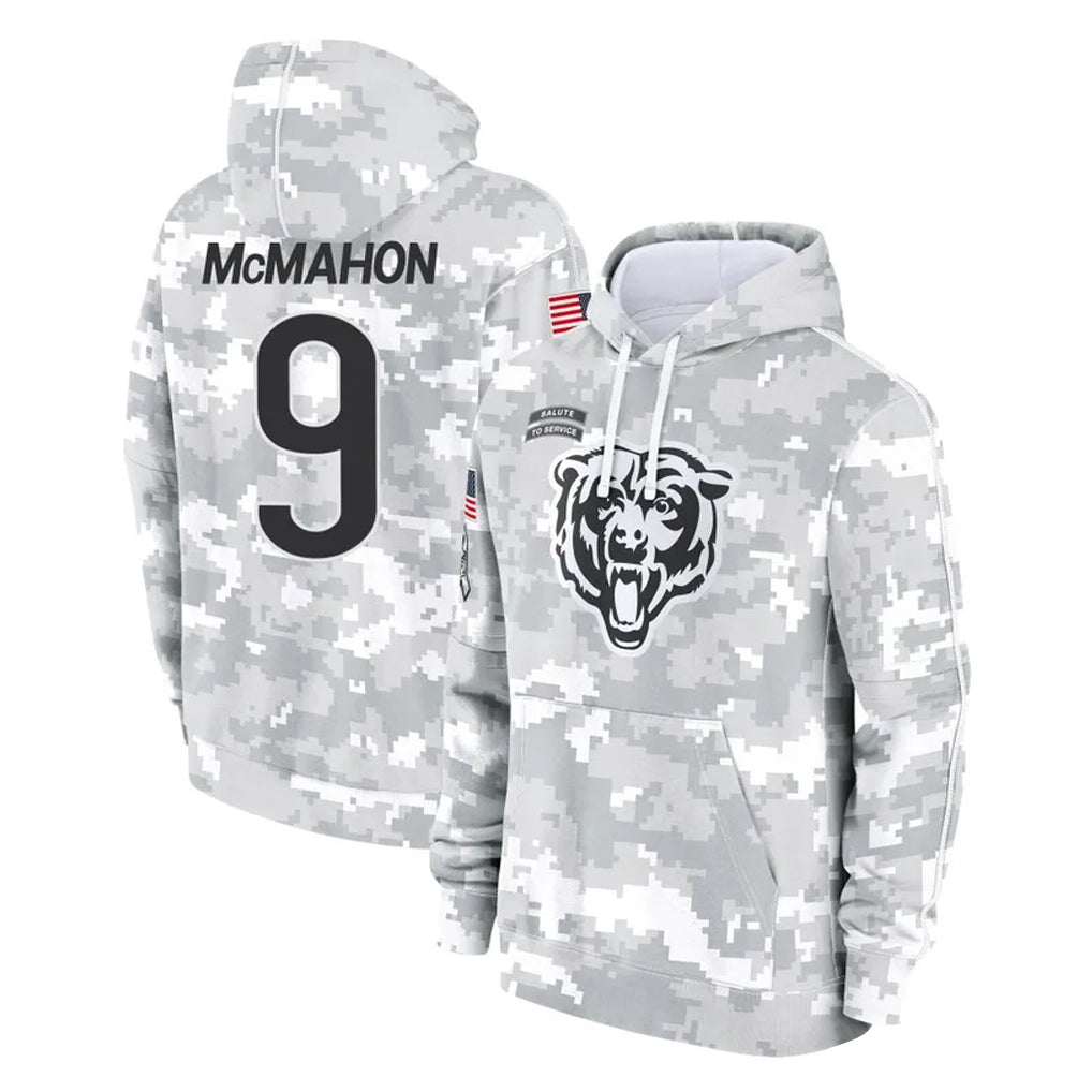 Odoa C.Bears #9 Jim McMahon Player Arctic Camo Salute to Service Pullover Hoodies Limited Stitched Jerseys