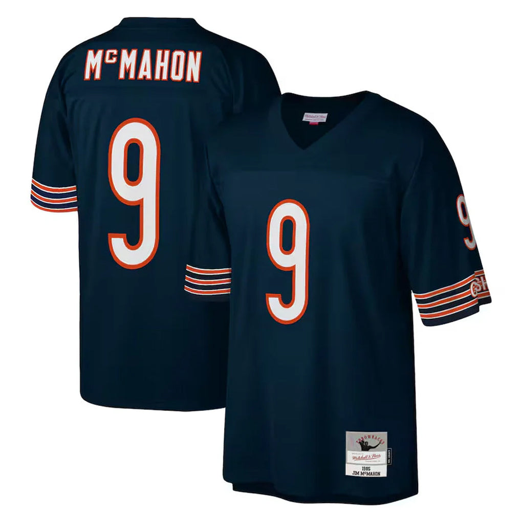 Odoa C.Bears #9 Jim McMahon Player Navy Mitchell & Ness Navy Legacy Replica Stitched Jerseys