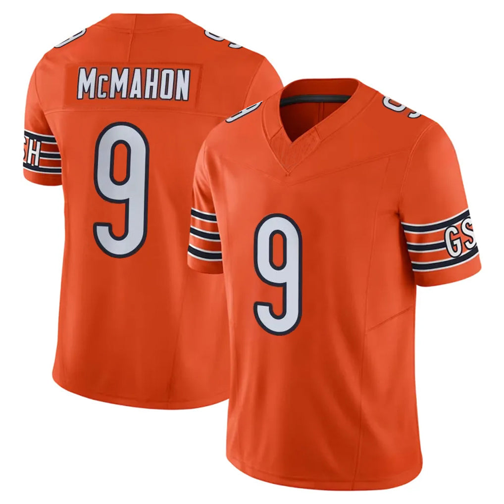 Odoa C.Bears #9 Jim McMahon Player Orange Vapor F.U.S.E. Limited Home Game Stitched Jerseys