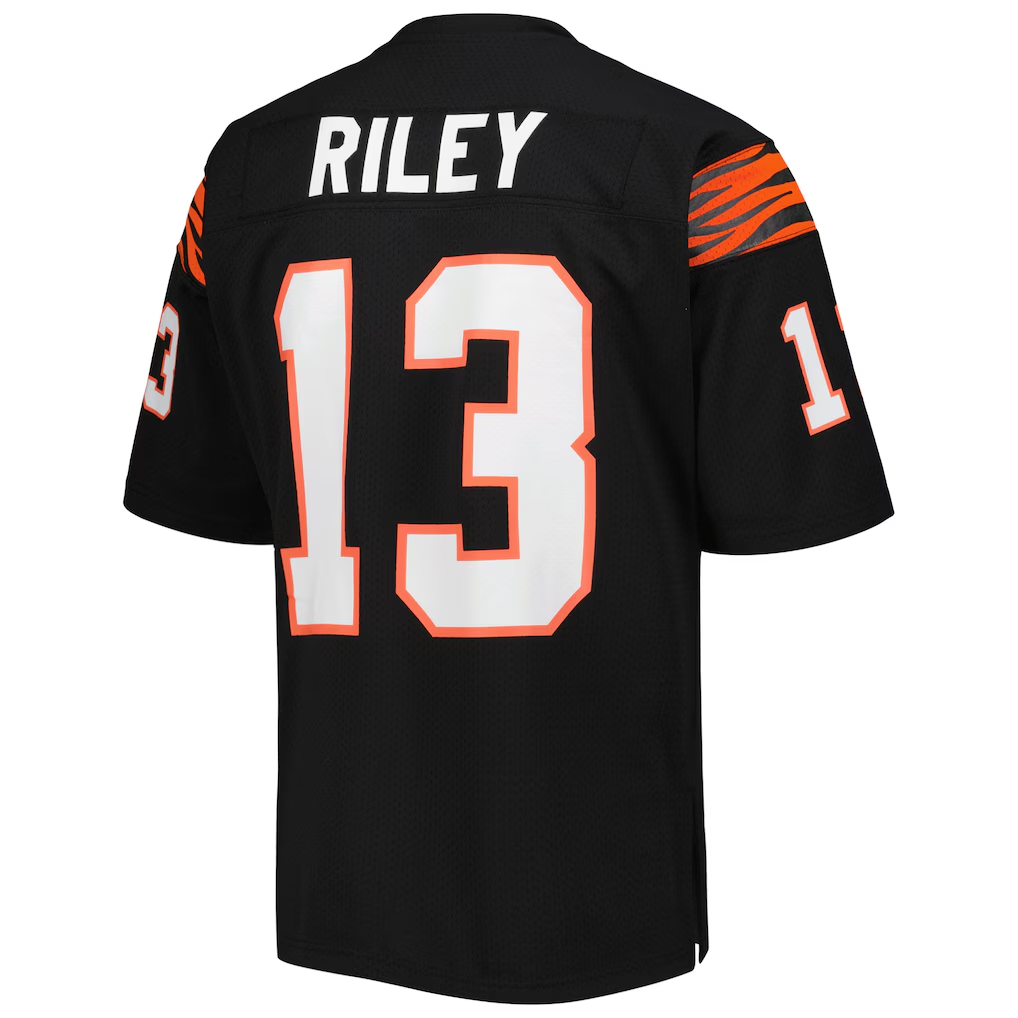 Odoa C.Bengals 1981 #13 Ken Riley Mitchell & Ness Black Authentic Throwback Retired Player Jersey