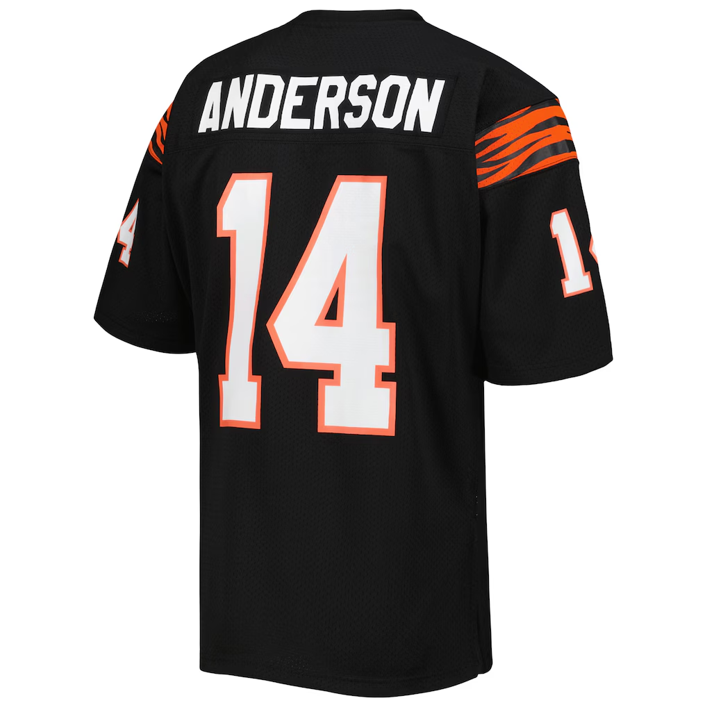 Odoa C.Bengals 1981 #14 Ken Anderson Mitchell & Ness Black Authentic Throwback Retired Player Jersey