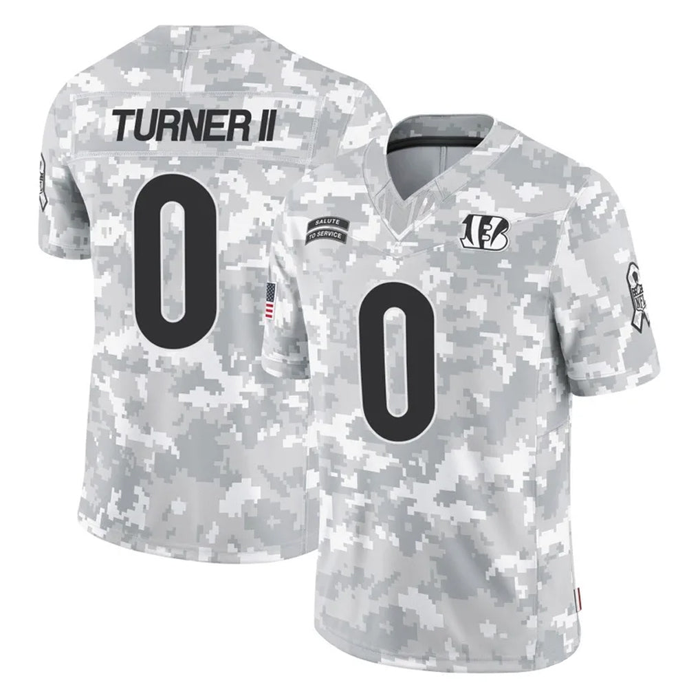 Odoa C.Bengals #0 DJ Turner II Player Arctic Camo Salute to Service Limited Stitched Jerseys