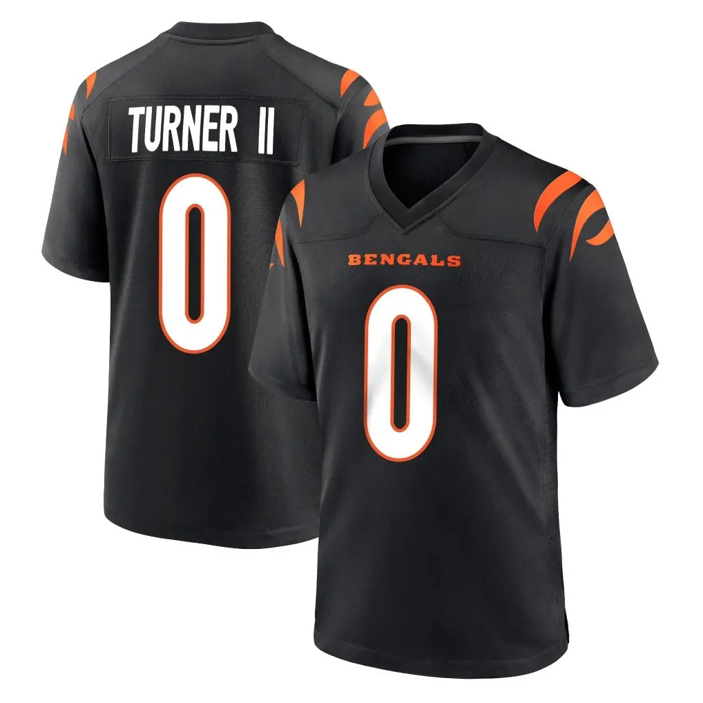 Odoa C.Bengals #0 DJ Turner II Player Black Home Game Stitched Jerseys