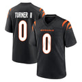 Odoa C.Bengals #0 DJ Turner II Player Black Home Game Stitched Jerseys