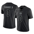 Odoa C.Bengals #0 DJ Turner II Player Black Reflective Limited Game Stitched Jerseys
