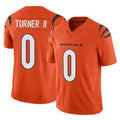 Odoa C.Bengals #0 DJ Turner II Player Orange Vapor F.U.S.E. Limited Home Game Stitched Jerseys