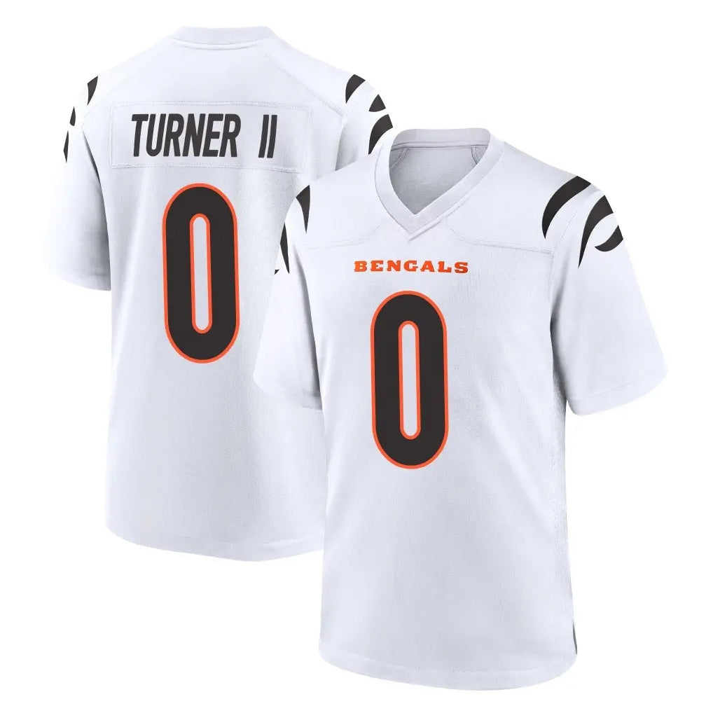 Odoa C.Bengals #0 DJ Turner II Player White Home Game Stitched Jerseys