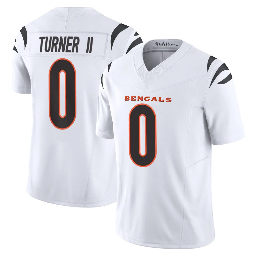 Odoa C.Bengals #0 DJ Turner II Player White Vapor F.U.S.E. Limited Home Game Stitched Jerseys