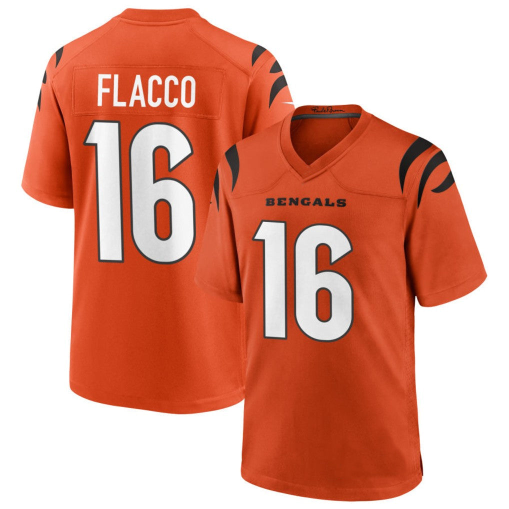 Odoa C.Bengals #16 Joe Flacco Player Orange Home Game Stitched Jerseys