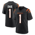 Odoa C.Bengals #1 Ja'Marr Chase Player Black Home Game Stitched Jerseys