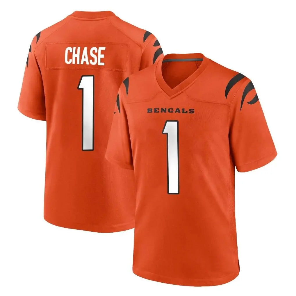 Odoa C.Bengals #1 Ja'Marr Chase Player Orange Home Game Stitched Jerseys