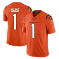 Odoa C.Bengals #1 Ja'Marr Chase Player Orange Vapor Untouchable Limited Home Game Stitched Jerseys