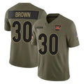 Odoa C.Bengals #30 Chase Brown Player Olive Salute to Service Limited Home Game Stitched Jerseys
