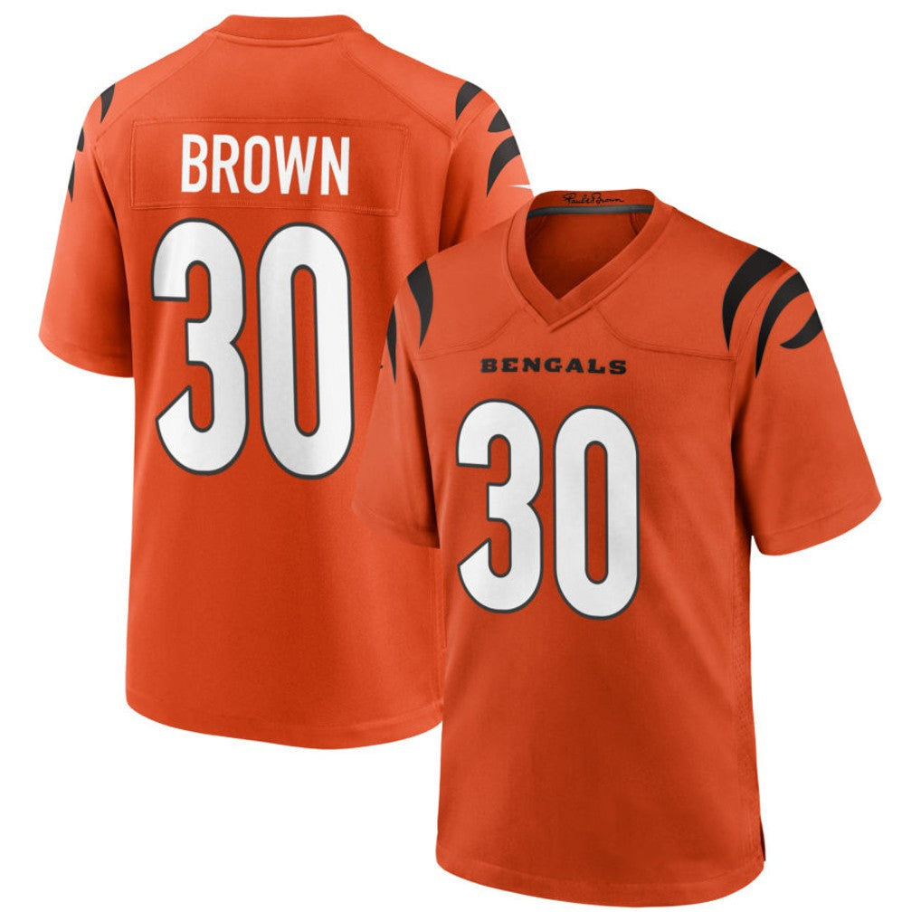 Odoa C.Bengals #30 Chase Brown Player Oramge Home Game Stitched Jerseys