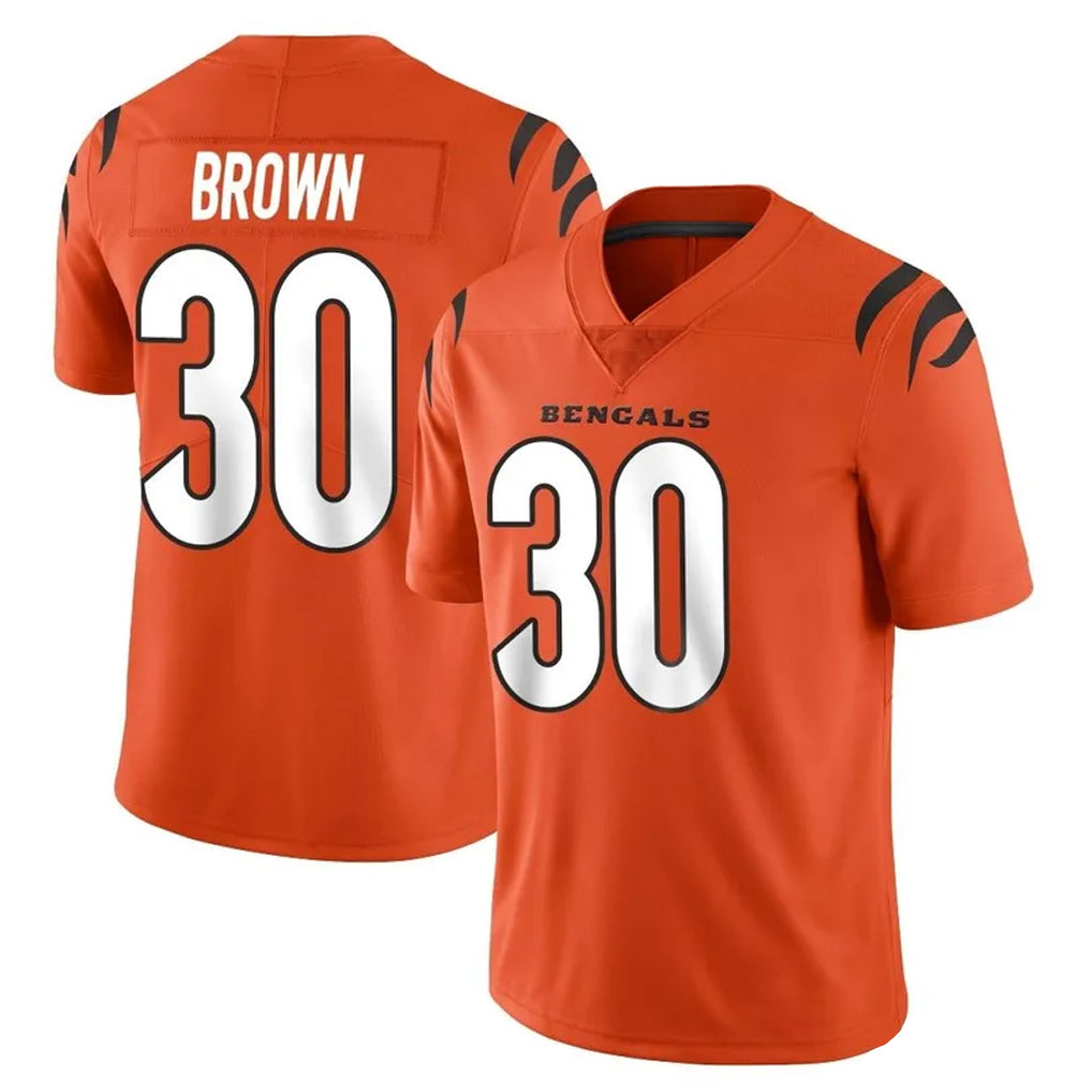 Odoa C.Bengals #30 Chase Brown Player Orange Vapor Untouchable Limited Home Game Stitched Jerseys