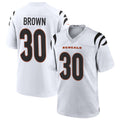 Odoa C.Bengals #30 Chase Brown Player White Home Game Stitched Jerseys