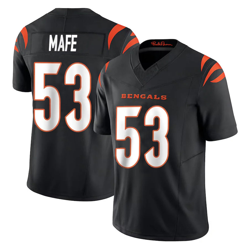 Odoa C.Bengals #53 Boye Mafe Player Black Vapor F.U.S.E. Limited Home Game Stitched Jerseys