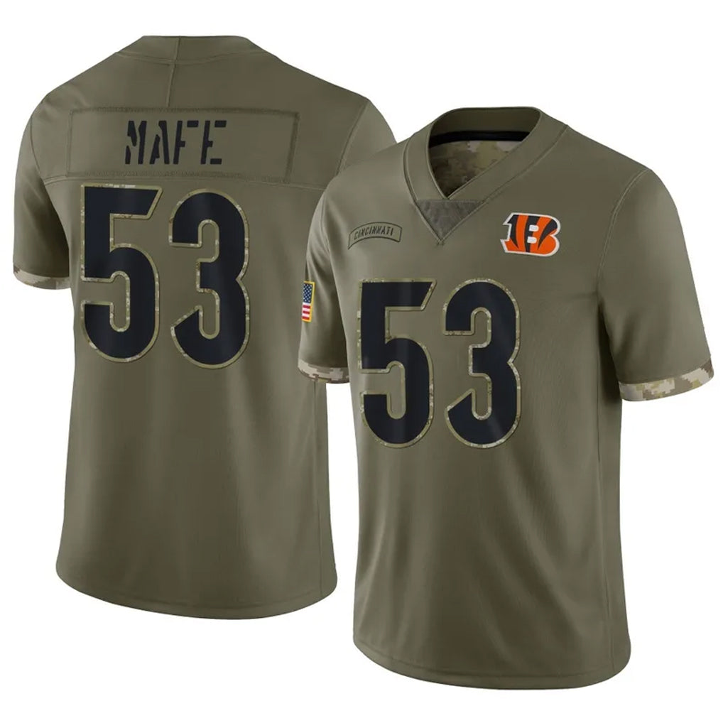 Odoa C.Bengals #53 Boye Mafe Player Olive Salute to Service Limited Game Stitched Jerseys