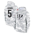 Odoa C.Bengals #5 Tee Higgins Player Arctic Camo Salute to Service Pullover Hoodie Limited Stitched Jerseys