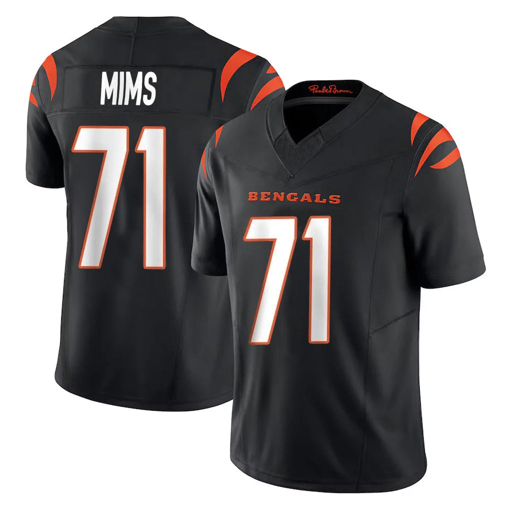 Odoa C.Bengals #71 Amarius Mims Player Black Vapor F.U.S.E. Limited Home Game Stitched Jerseys