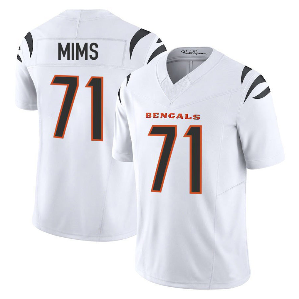Odoa C.Bengals #71 Amarius Mims Player White Vapor F.U.S.E. Limited Home Game Stitched Jerseys