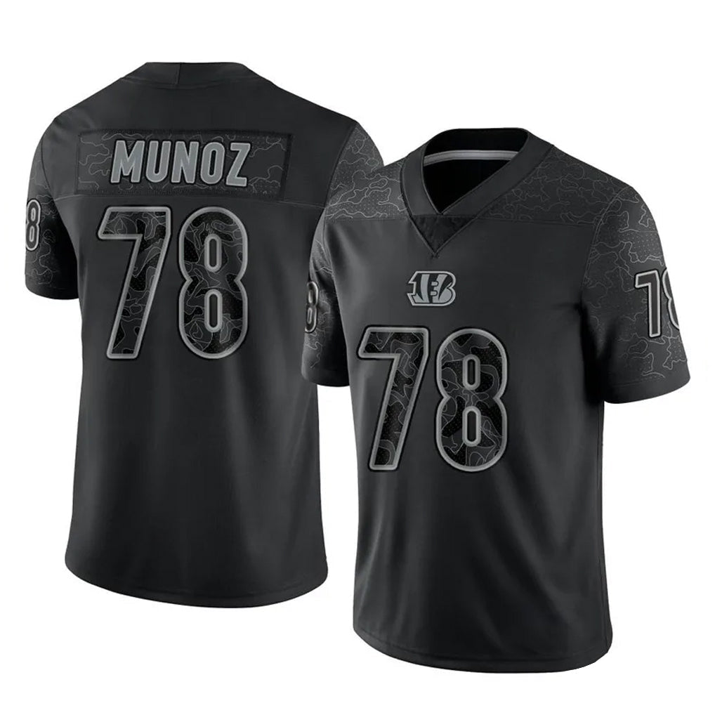 Odoa C.Bengals #78 Anthony Munoz Player Black Reflective Limited Game Stitched Jerseys