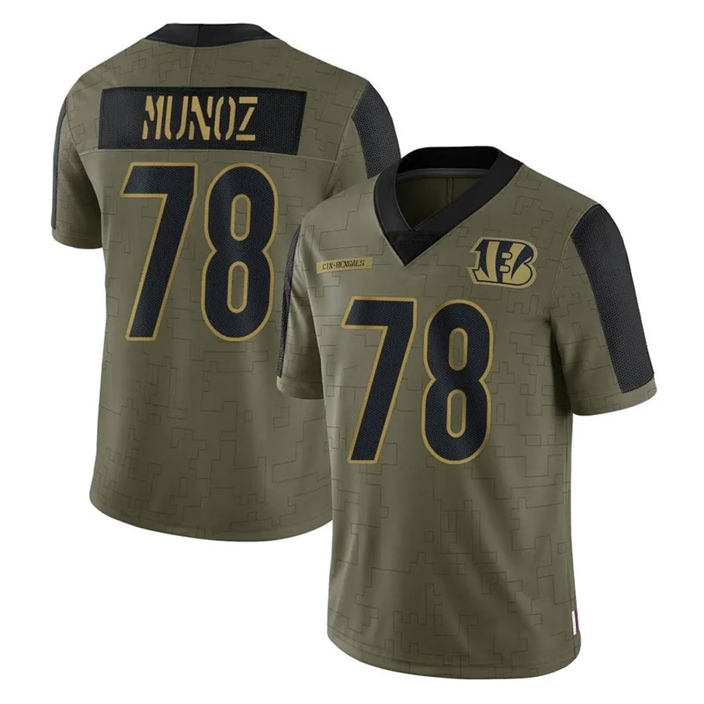 Odoa C.Bengals #78 Anthony Munoz Player Olive Salute to Service Game Stitched Jerseys