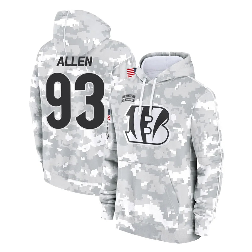 Odoa C.Bengals #93 Jonathan Allen Player Arctic Camo Salute to Service Pullover Hoodie Limited Stitched Jerseys