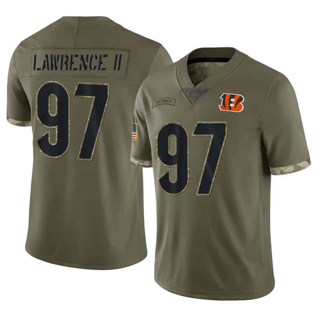 Odoa C.Bengals #97 Dexter Lawrence II Player Olive Salute to Service Limited Game Stitched Jerseys