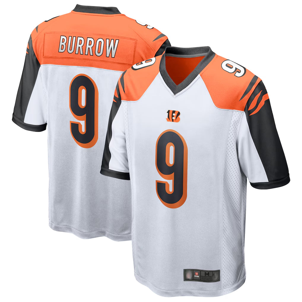 Odoa C.Bengals #9 Joe Burrow Player White Alternate Game Home Stitched Jerseys