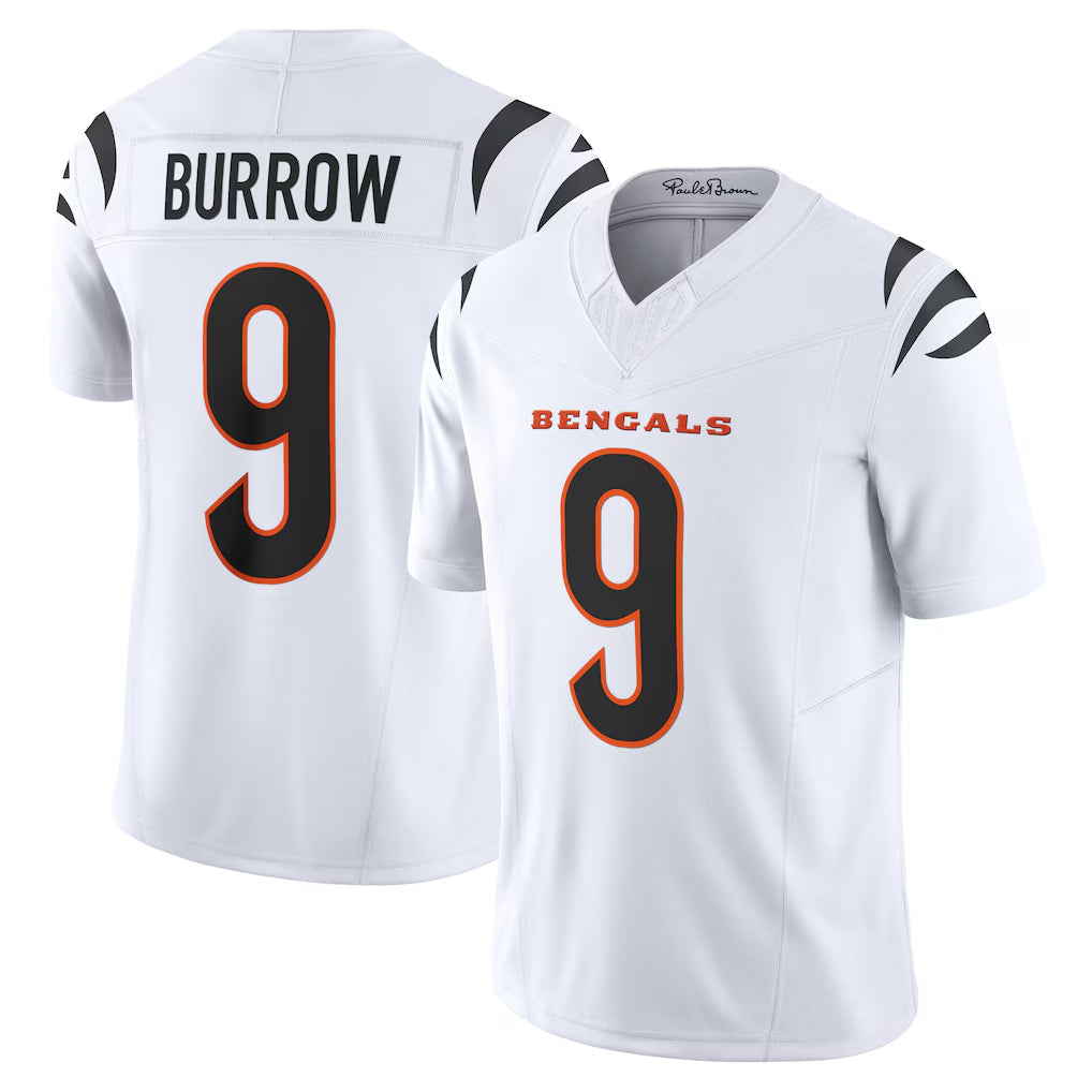 Odoa C.Bengals #9 Joe Burrow Player White Vapor F.U.S.E. Limited Home Game Stitched Jerseys