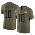 Odoa C.Browns #10 Quinshon Judkins Player Olive Salute to Service Limited Game Stitched Jerseys