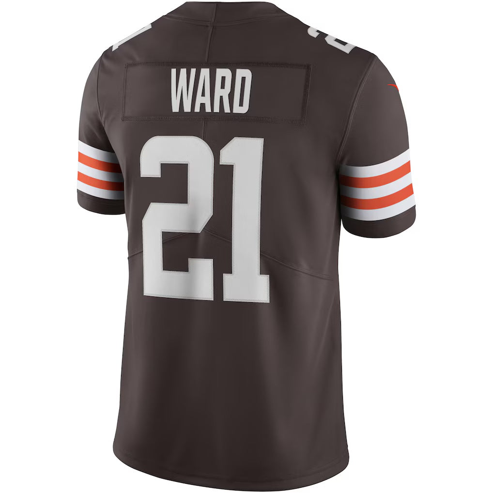 Odoa C.Browns #21 Denzel Ward Brown Vapor Limited Stitched Jerseys