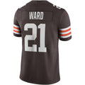 Odoa C.Browns #21 Denzel Ward Brown Vapor Limited Stitched Jerseys