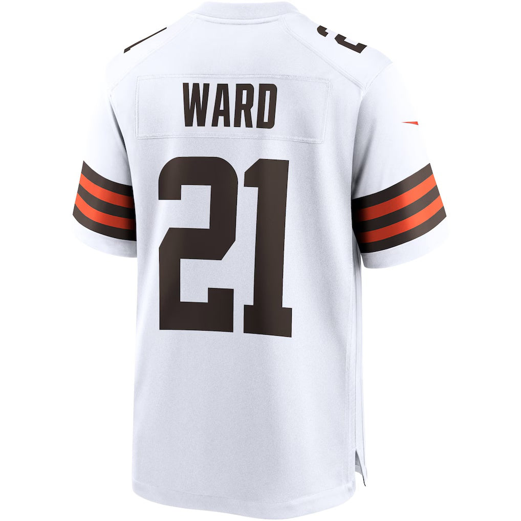 Odoa C.Browns #21 Denzel Ward White Game Stitched Jerseys