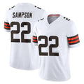 Odoa C.Browns #22 Dylan Sampson Player White Vapor F.U.S.E. Limited Home Game Stitched Jerseys