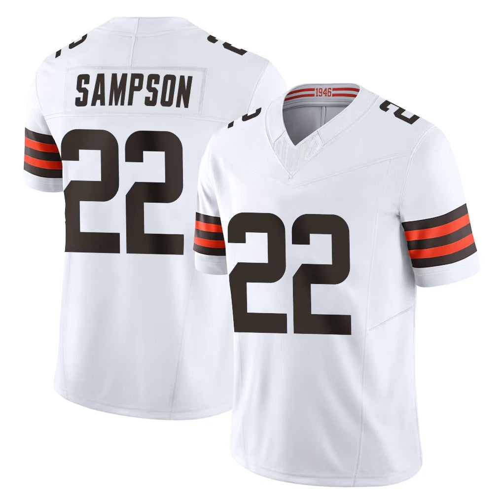 Odoa C.Browns #22 Dylan Sampson Player White Vapor F.U.S.E. Limited Home Game Stitched Jerseys